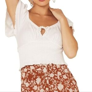 Patrons of Peace White Hyland Cropped Top S